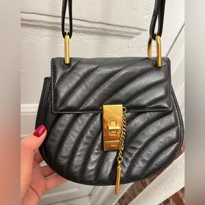 Chloé Drew Handbag - Black Quilted Leather Crossbody